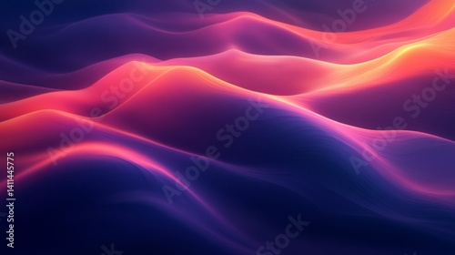 Wallpaper Mural Abstract Pink And Purple Waves Digital Art Torontodigital.ca