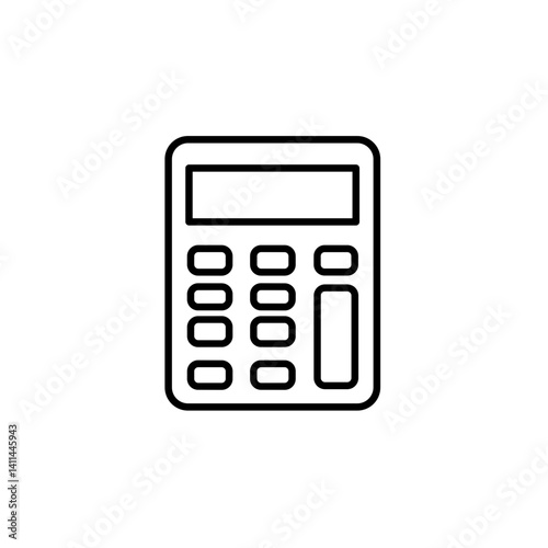Calculator icon in clean outline business style