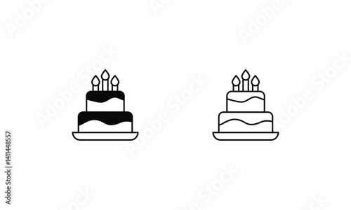 Cake  icons set vector stock illustration