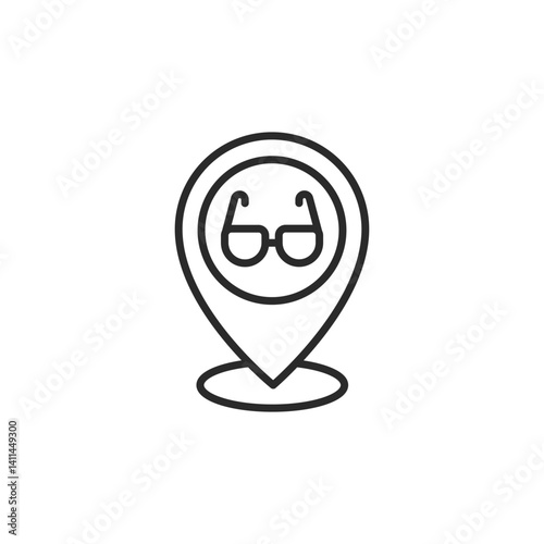 Glasses shop icon. Simple glasses shop icon for social media, app, and web design. Vector illustration.