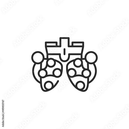Eye exam system icon. Simple eye exam system icon for social media, app, and web design. Vector illustration.