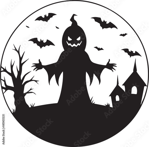 vector illustration of a halloween witch