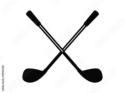 Crossed Golf Clubs Silhouette: Iconic Golf Symbol