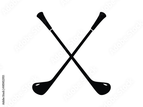 Crossed Golf Clubs Silhouette: Iconic Golf Symbol