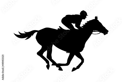 Horse race vector silhouette