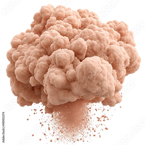 Abstract cloud of tiny spherical particles with powder effect