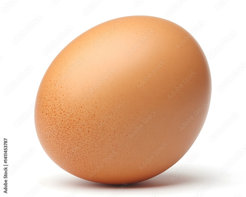 A Single Brown Egg Isolated Against A Plain White Background A Single Brown Egg Isolated Against A Plain White Background