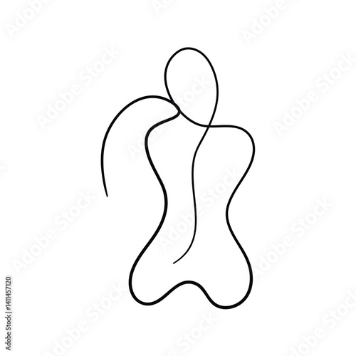 Continuous line draw girl figure. nude female body one line drawing. women back one line art. naked woman one line drawing