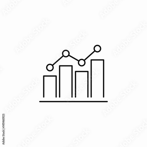 bar line graph icon sign vector