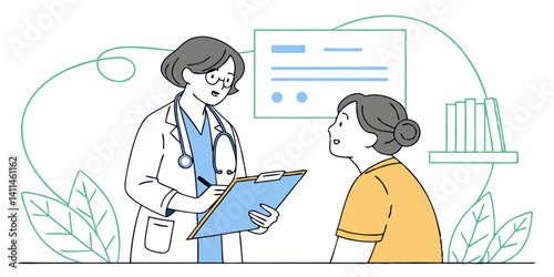 Doctor Patient Consultation Healthcare and Medical Advice Illustration