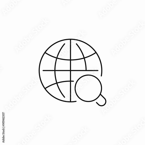 globe search icon sign vector
