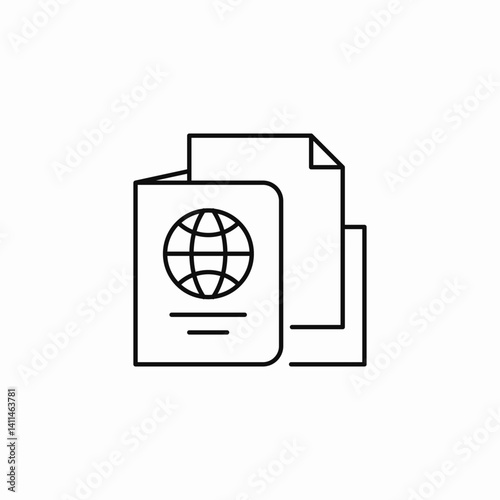 passport documents icon sign vector