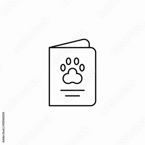 pet passport icon sign vector
