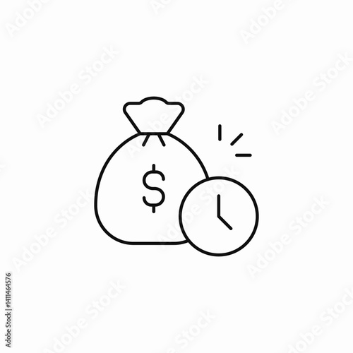 quick loan clock icon sign vector