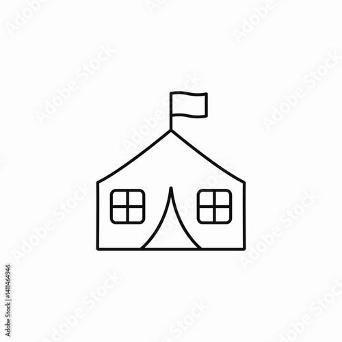 temporary shelter icon sign vector