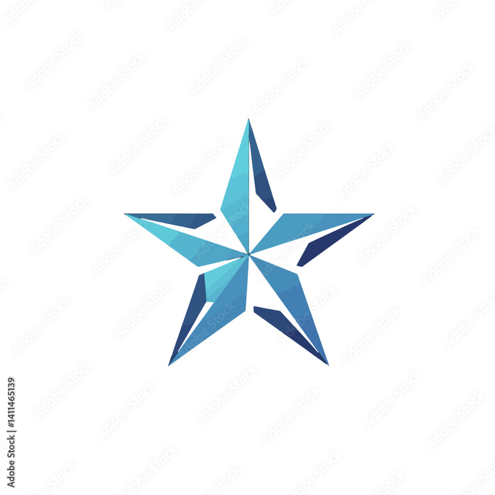 Obraz premium Geometric Blue Star Design