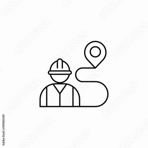 worker location icon sign vector