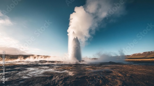 Wallpaper Mural Majestic Geothermal Eruption: Iceland's Strokkur Geyser at Sunrise Torontodigital.ca