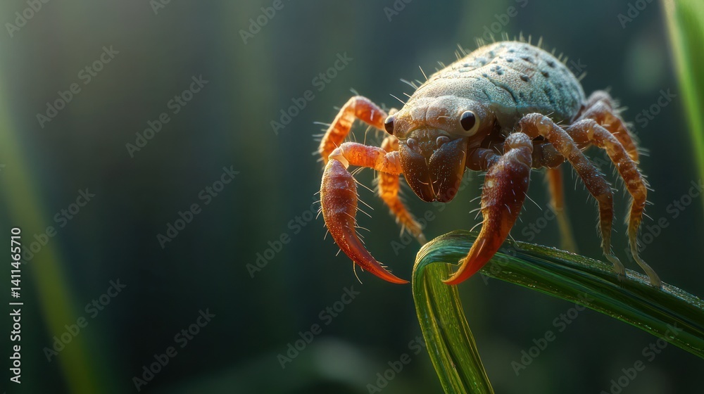 Fototapeta premium A detailed close up picture of a small insect
