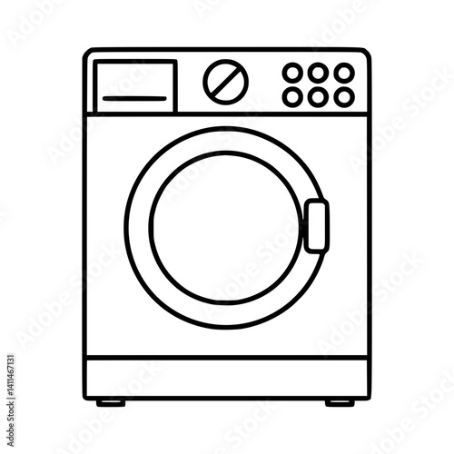 Laundry Machine Icon - Line Art Design