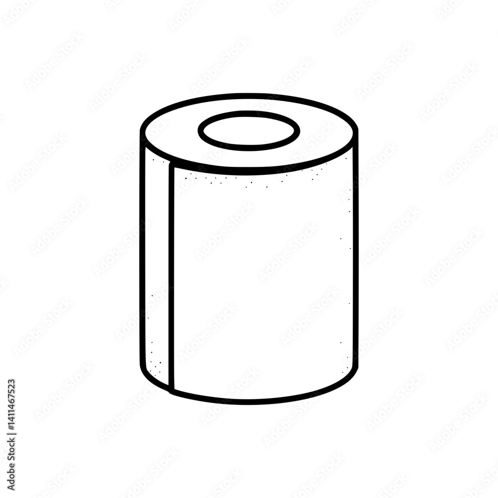 Roll of Paper - Line Art Icon Roll of Paper - Line Art Icon