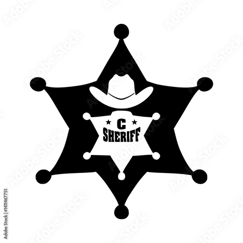 Sheriff Star Badge Icon - Vector Graphic