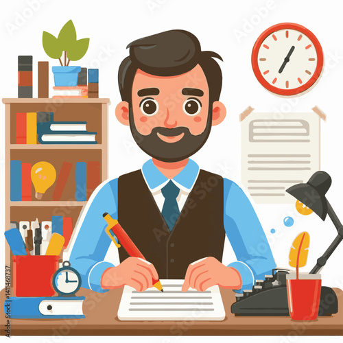 writer, business, paper, text, write, work, office, desk, pen, computer, job, hand, person, creative, online, laptop, journalist, author, internet, education, content, book, vector, technology, letter