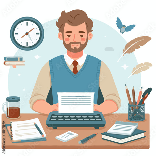 writer, business, paper, text, write, work, office, desk, pen, computer, job, hand, person, creative, online, laptop, journalist, author, internet, education, content, book, vector, technology, letter