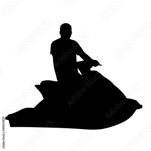 Person riding jet ski silhouette