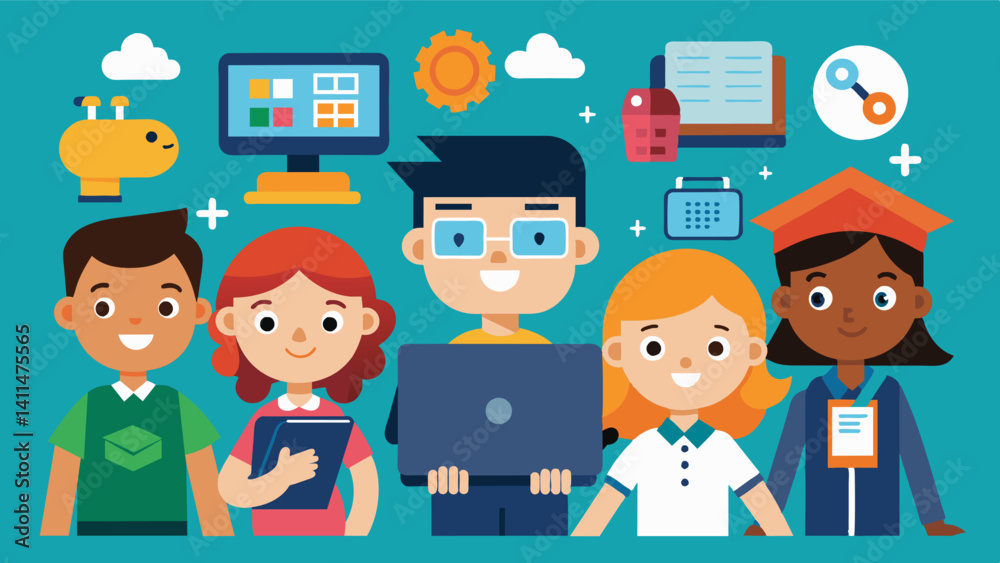 A coding themed dressup day where students come to school dressed as their favorite coding language or programming tool.. Vector illustration A coding themed dressup day where students come to school dressed as their favorite coding language or programming tool.. Vector illustration