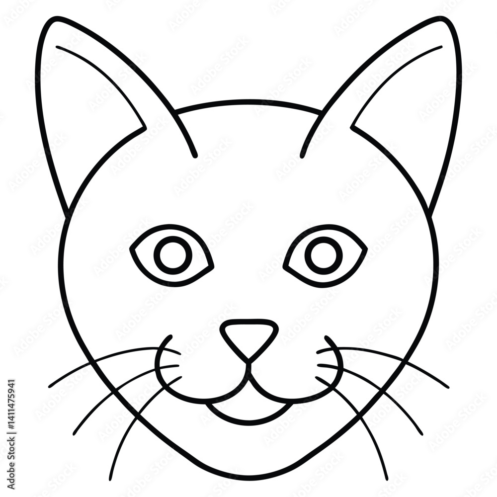 vector illustration of a cat on white background