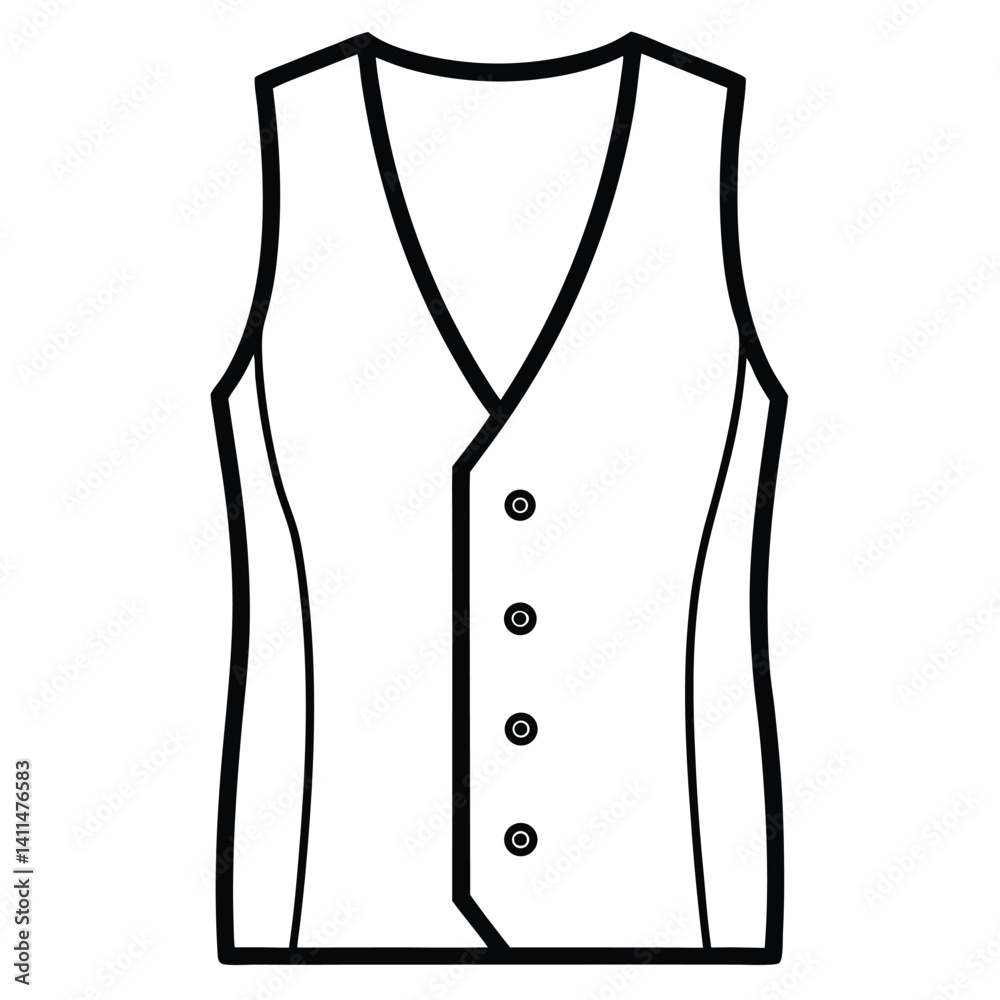 white vest cutte or shirt isolated on white