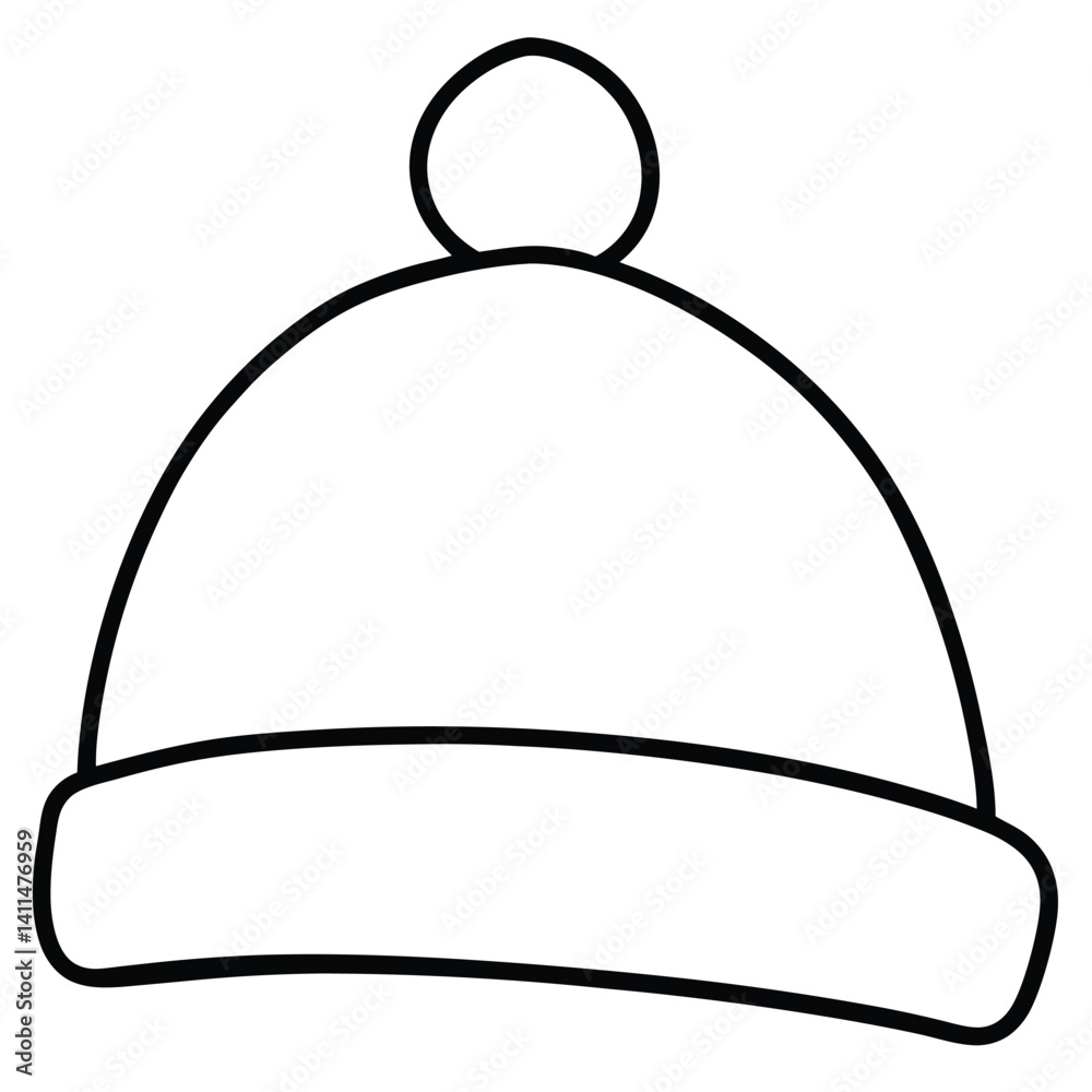 Vector illustration of a winter hat on white background