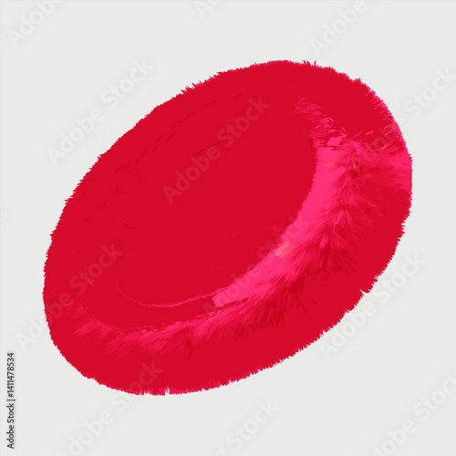 Red paint brush and nail polish with romantic lipstick marks and beauty symbols