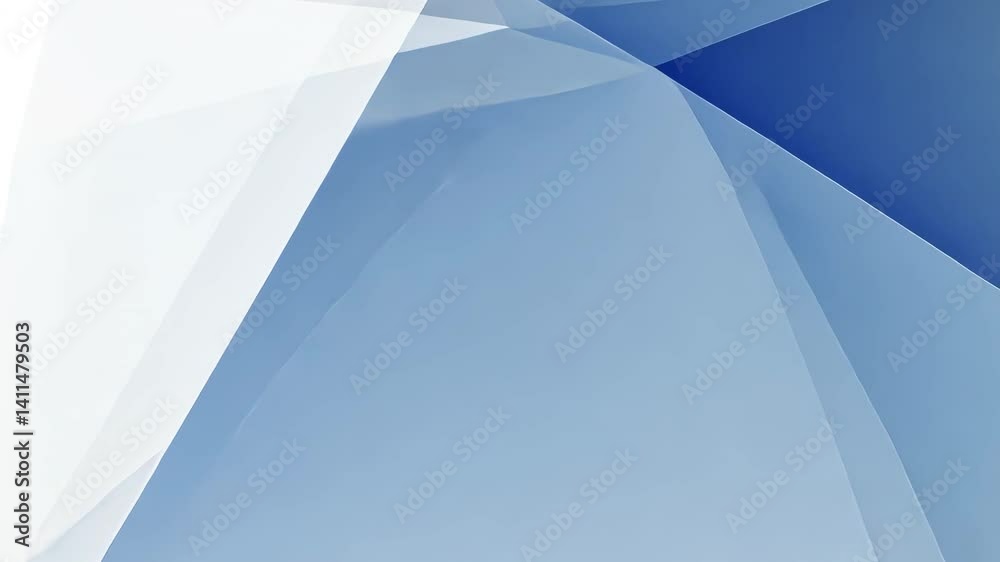 Abstract background featuring overlapping white and blue geometric shapes creating a modern design