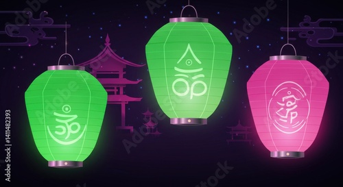 Holographic Obon Lantern Glow