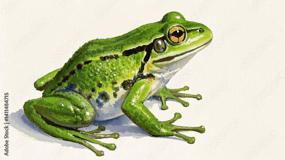 Obraz premium Pond hues frog isolated watercolor vector illustration svg