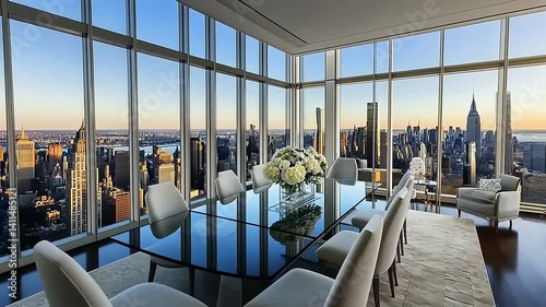 Panoramic city view dining room (1)