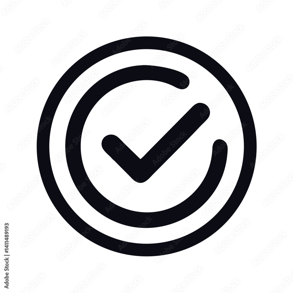 Checkmark Symbol Icon Representing Confirmation or Approved Status Checkmark Symbol Icon Representing Confirmation or Approved Status