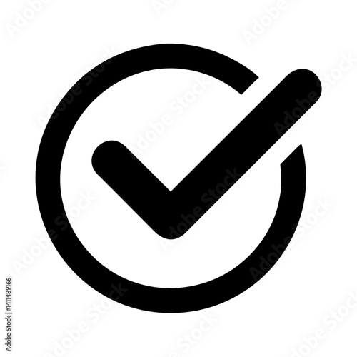 Checkmark Symbol Icon Representing Confirmation or Approved Status