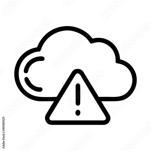 Cloud with Warning Icon Representing Sync Error or Cloud Synchronization Alert
