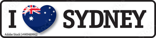 Heart shape with australian flag showing love for Sydney