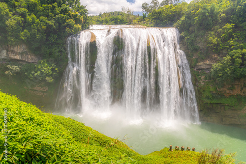 Huangguoshu Waterfall is located on the Baishui River in Guizhou province in China.