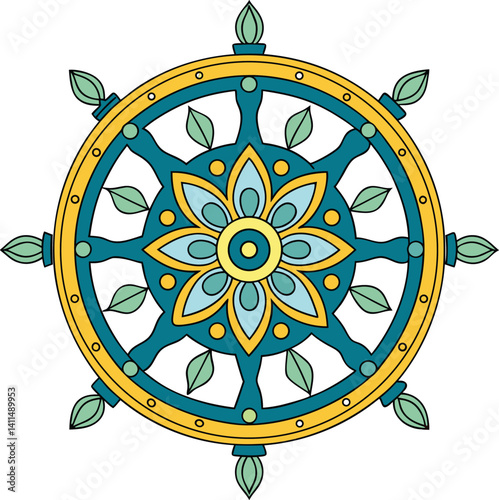steering wheel on a white background