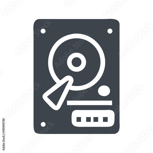 Hard Drive Icon Representing Disk Storage or Data Backup Device
