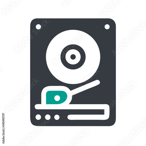 Hard Drive Icon Representing Disk Storage or Data Backup Device