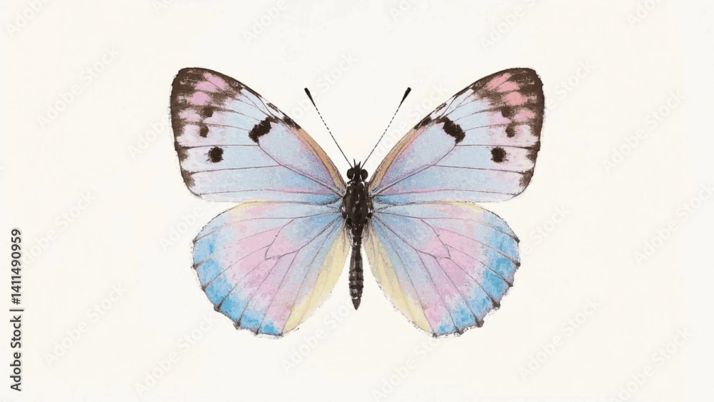 Obraz premium Gossamer palette butterfly isolated watercolor vector illustration svg