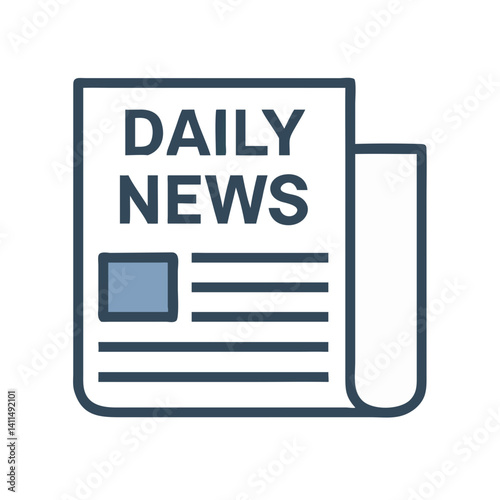 Newspaper Icon Representing Daily News Service and Information