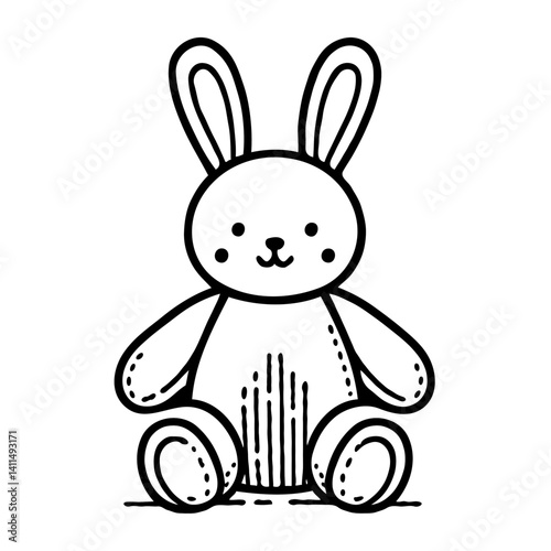 Cute stuffed rabbit toy in a playful design  