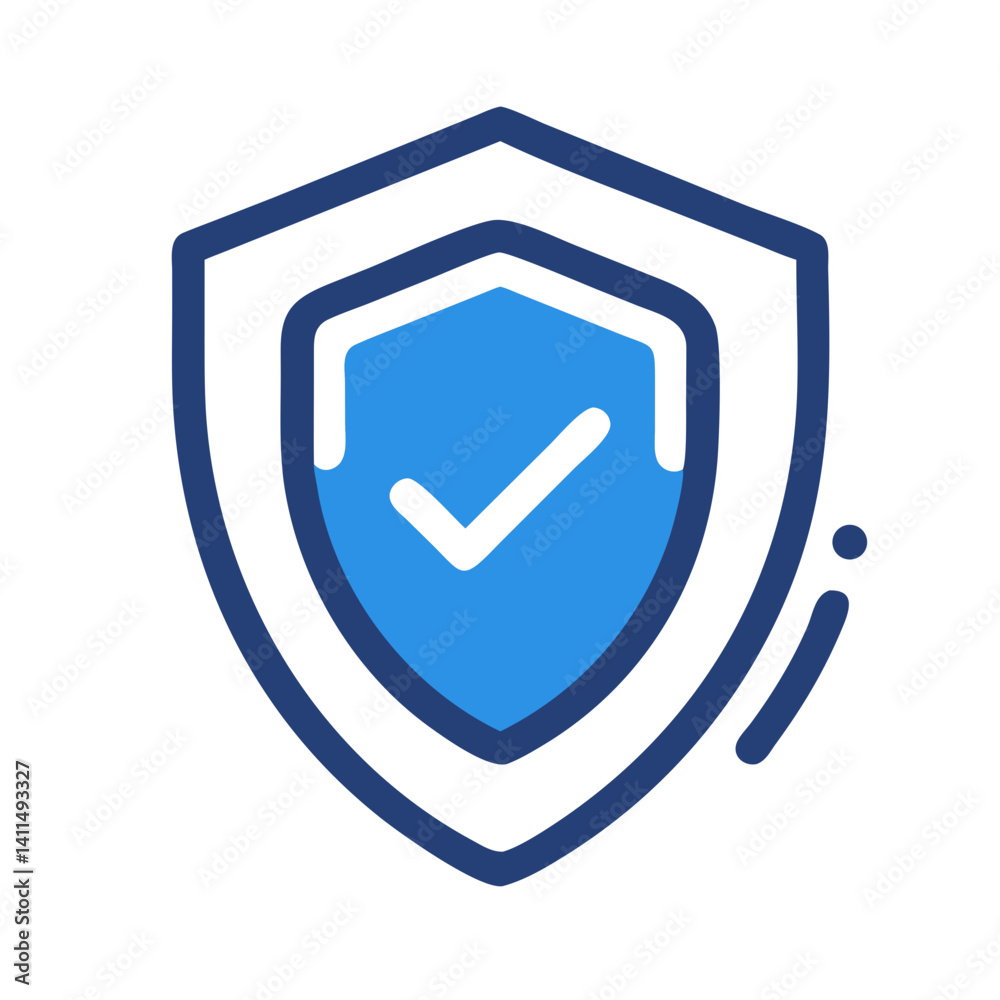 Shield with Checkmark Icon Representing Cybersecurity and Protection Shield with Checkmark Icon Representing Cybersecurity and Protection